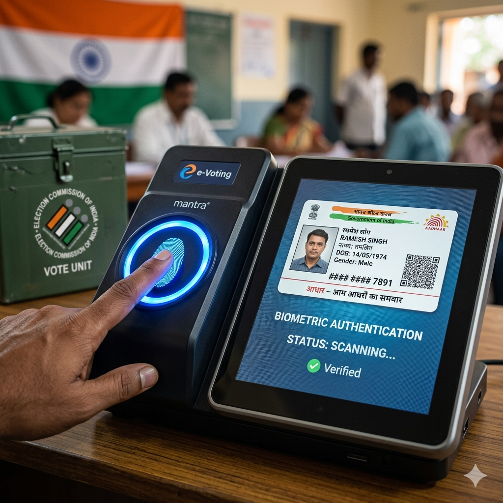 Biometric Voting System using Adhar Card in India